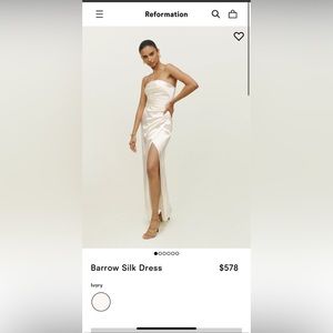 New Reformation Barrow Silk Dress - Size 4